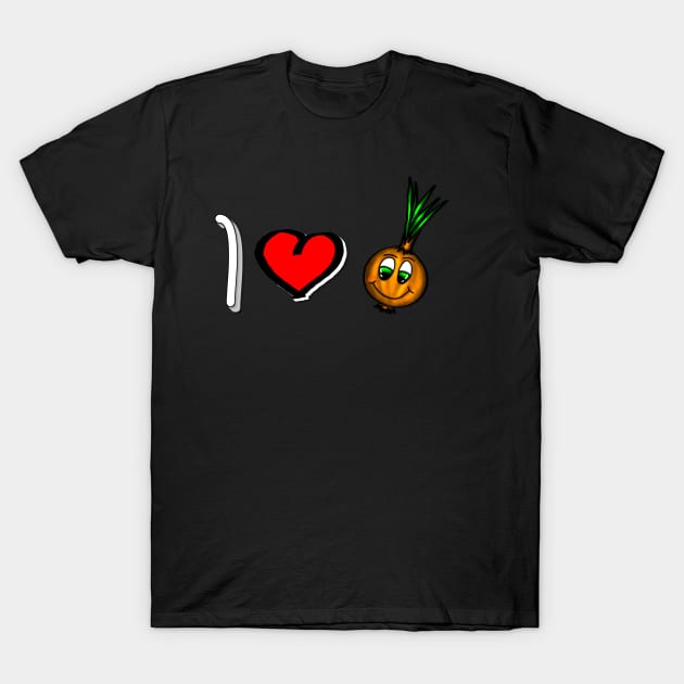 I love onions - white T-Shirt by emyzingdesignz